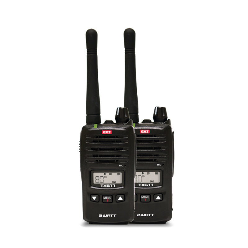 GME TX677TP 2 Watt UHF CB Handheld Radio - TX677 Twin Pack
