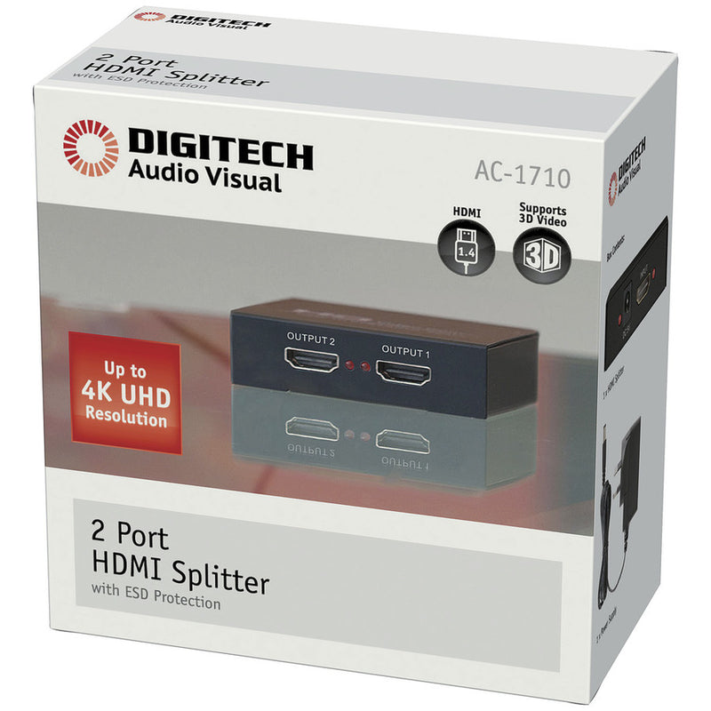 2 Way Hdmi Splitter With 4K Support