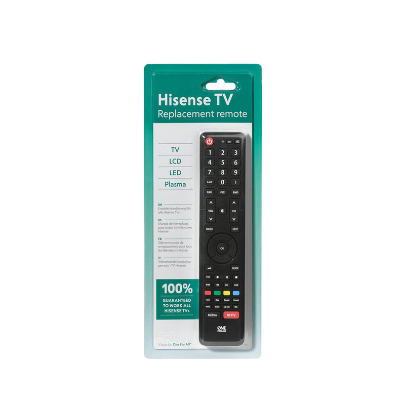 Replacement Remote for Hisense TVs (URC1916)