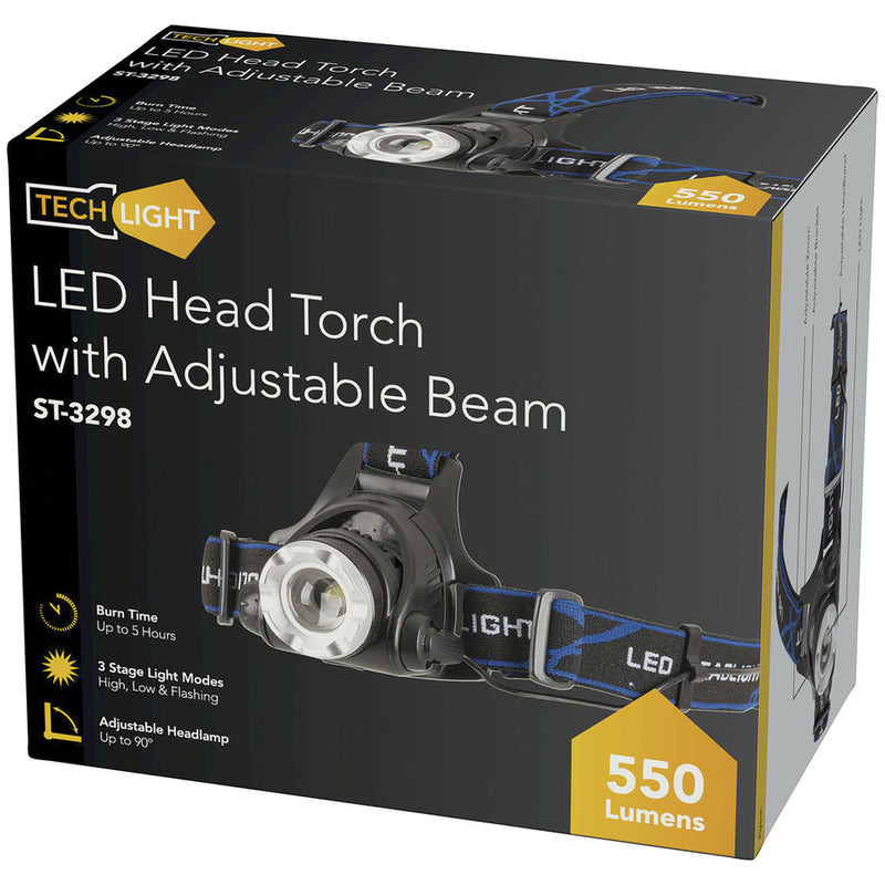 Cree XML 550 Lumen Head torch with adjustable beam