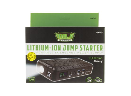 Hulk Lithium-Ion Jump Starter HU6510 - 10,400MAH - 800 AMP